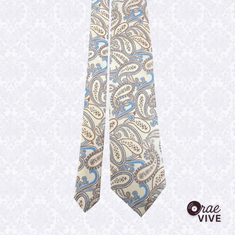 Steve Harvey Celebrity Edition Men’s Tie Cream & Blue Paisley